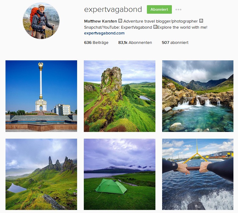 expertvagabond Instagram Reiseblogger